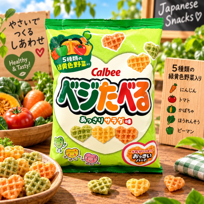 Calbee Vegitaberu – Snacks de Légumes Saveur Salade – 50g