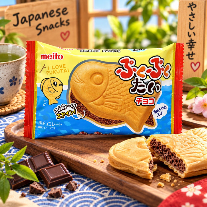 Meito Puku Puku Tai – Gaufrette Poisson au Chocolat – 1 pièce