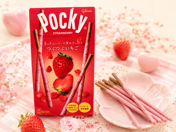 Glico Pocky - Saveur fraises avec morceaux