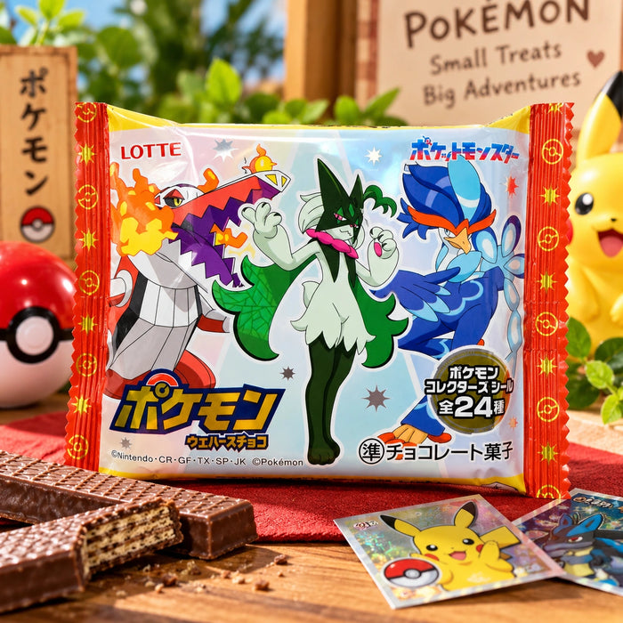 Lotte Pokémon Wafer Chocolate – Biscuit Chocolaté avec Sticker Collector